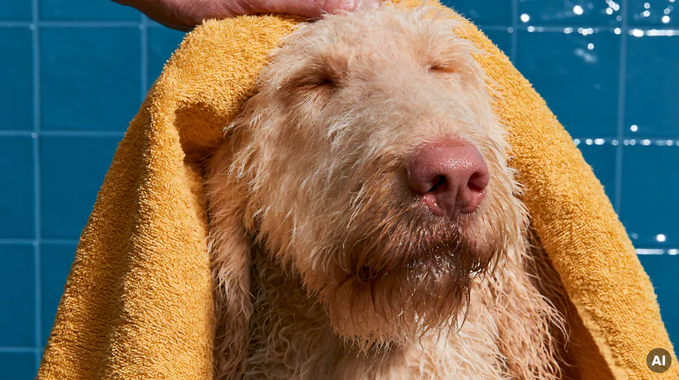 Hund in einem ruhigen Moment zuhause