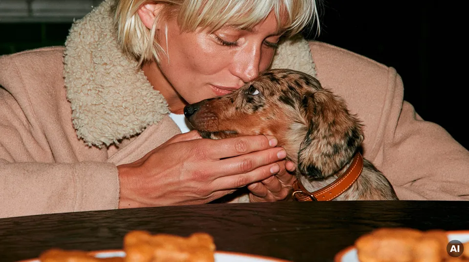 Inniger Moment zwischen einem Menschen und seinem Hund